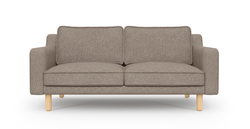 Klem Slim İkili Koltuk Silindir Ahşap Ayak - Keten