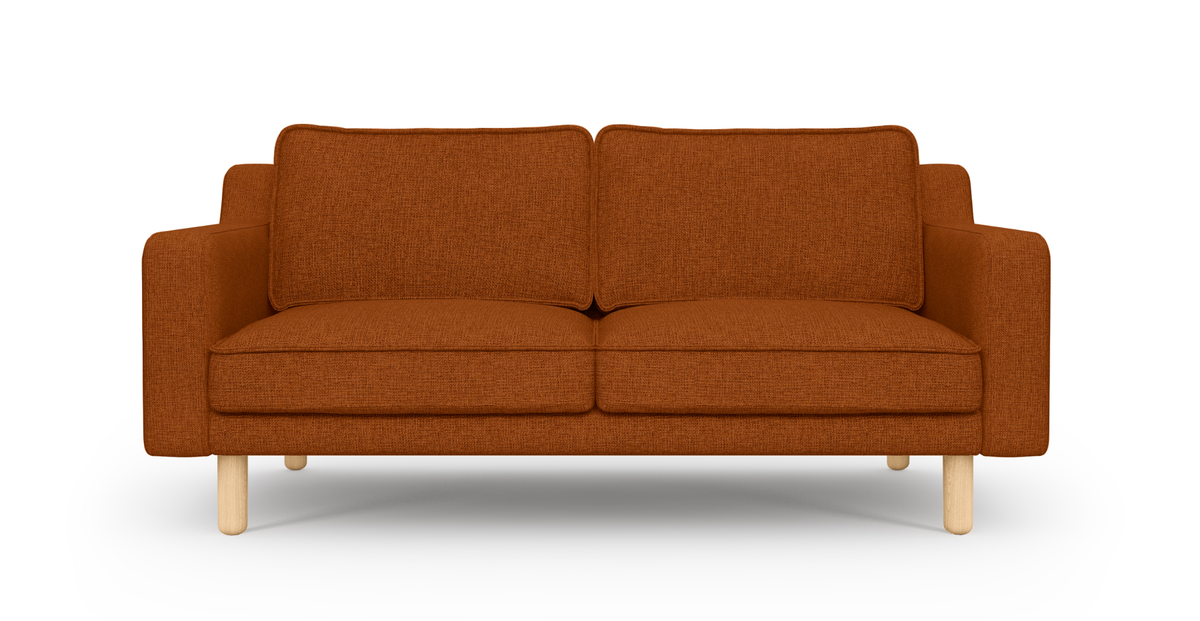 Klem Slim İkili Koltuk Silindir Ahşap Ayak - Keten