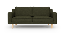 Klem Slim İkili Koltuk Silindir Ahşap Ayak - Keten