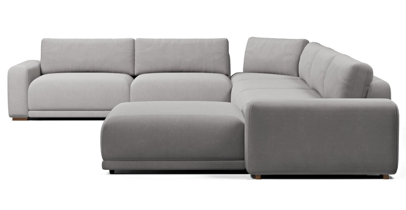 Carle 339 x 444 Köşe Çift Kollu ve Puf - Kadife