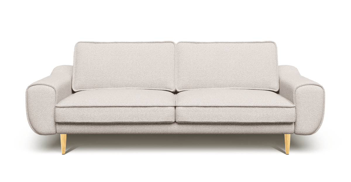 Klem Deniz Köpüğü Üçlü Kiremit Loveseat ve Puf Koltuk Takımı - Bukle & Kadife