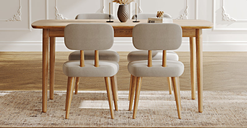 Lyno 97x160 Cm Sabit Yemek Masası Takımı (4 Roa Sandalye) - Performans Keten