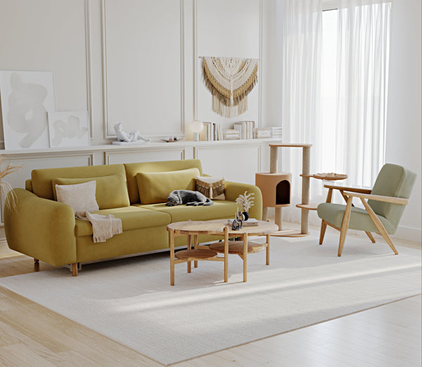 Nyra Yataklı Üçlü Koltuk ve Levy Berjer Bohem Koltuk Takımı - Fitilli Kadife