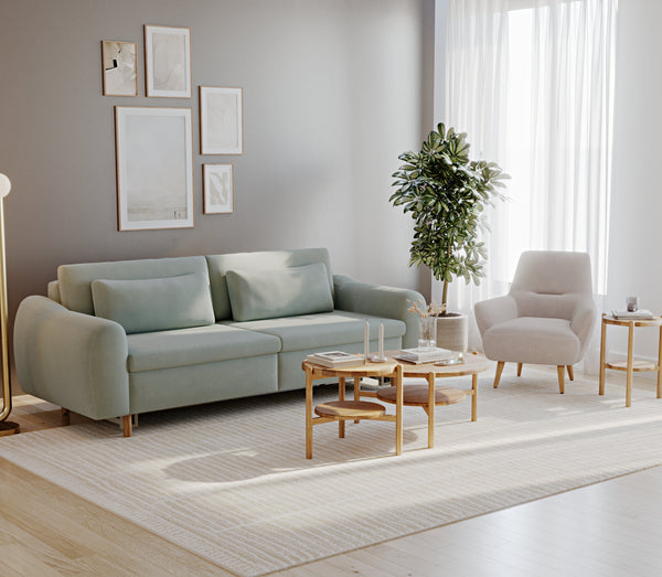 Nyra Yataklı Üçlü Koltuk ve Modsy Berjer Takımı - Kadife