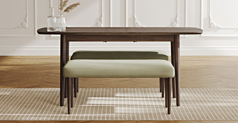 Lyno 77x140 Cm Açılır Yemek Masası Takımı (2 Roa Bench) - Fitilli Kadife