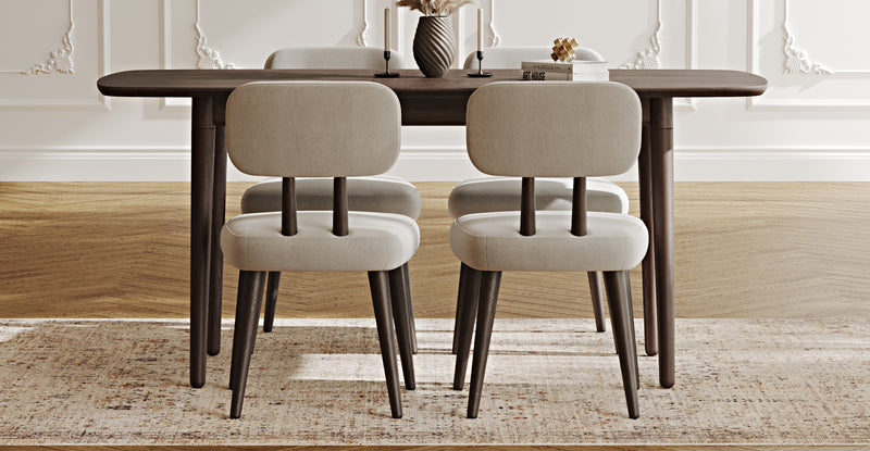 Lyno 77x140 Cm Açılır Yemek Masası Takımı (4 Roa Sandalye) - Performans Keten