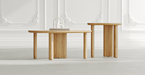 Mandel Masif Meşe İkili Orta Sehpa Takımı Small