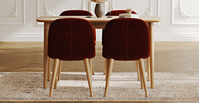 Lyno 77x140 Sabit Yemek Masası Takımı (4 Venn Sandalye) - Kadife
