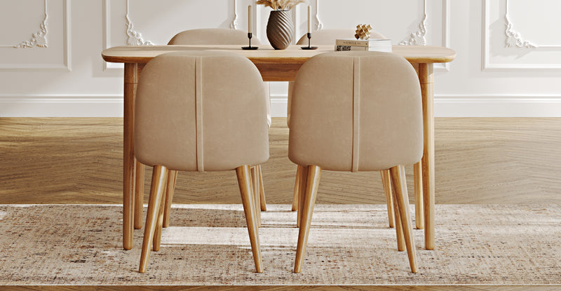 Lyno 77x140 Sabit Yemek Masası Takımı (4 Venn Sandalye) - Kadife
