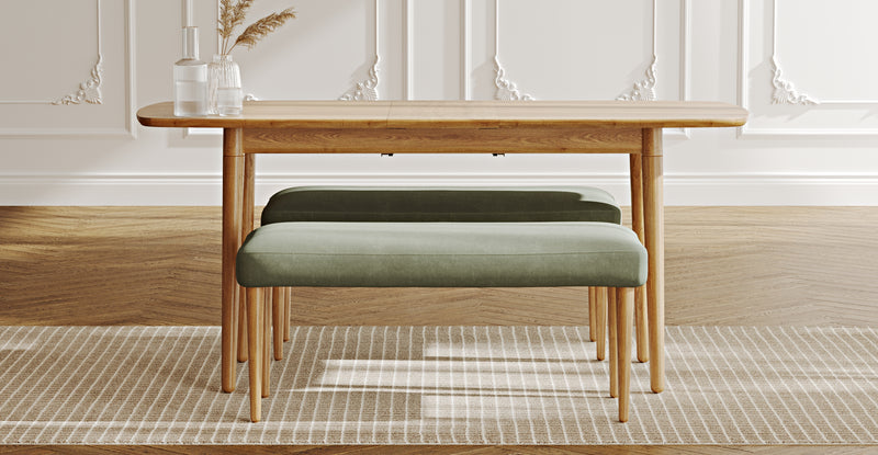 Lyno 77x140 Cm Açılır Yemek Masası Takımı (2 Roa Bench) - Kadife