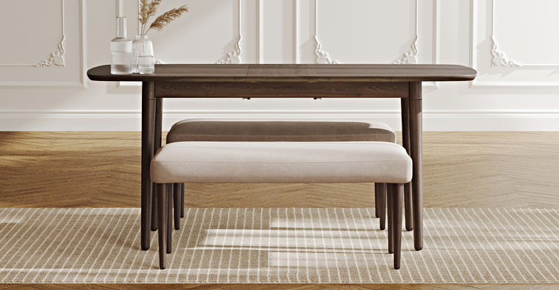 Lyno 77x140 Cm Açılır Yemek Masası Takımı (2 Roa Bench) - Kadife