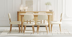 Lyno & Roa | 77x140 Sabit Masa ve Konsollu Yemek Odası Takımı – Midi (6 Kişilik) - Doğal Doku