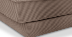 Klem Köşe & Puf ve Fildişi Berjer Koltuk Takımı - Fitilli Kadife & Doğal Doku