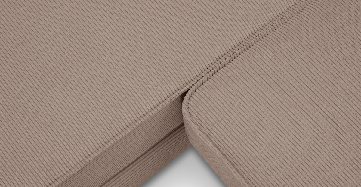 Klem Köşe & Puf ve Fildişi Berjer Koltuk Takımı - Fitilli Kadife & Doğal Doku