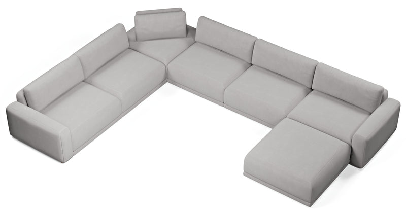 Carle 339 x 444 Köşe Çift Kollu ve Puf - Kadife