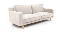 Klem Vanilya Üçlü ve Sisli Yeşil İkili Koltuk Takımı - Kadife & Fitilli Kadife