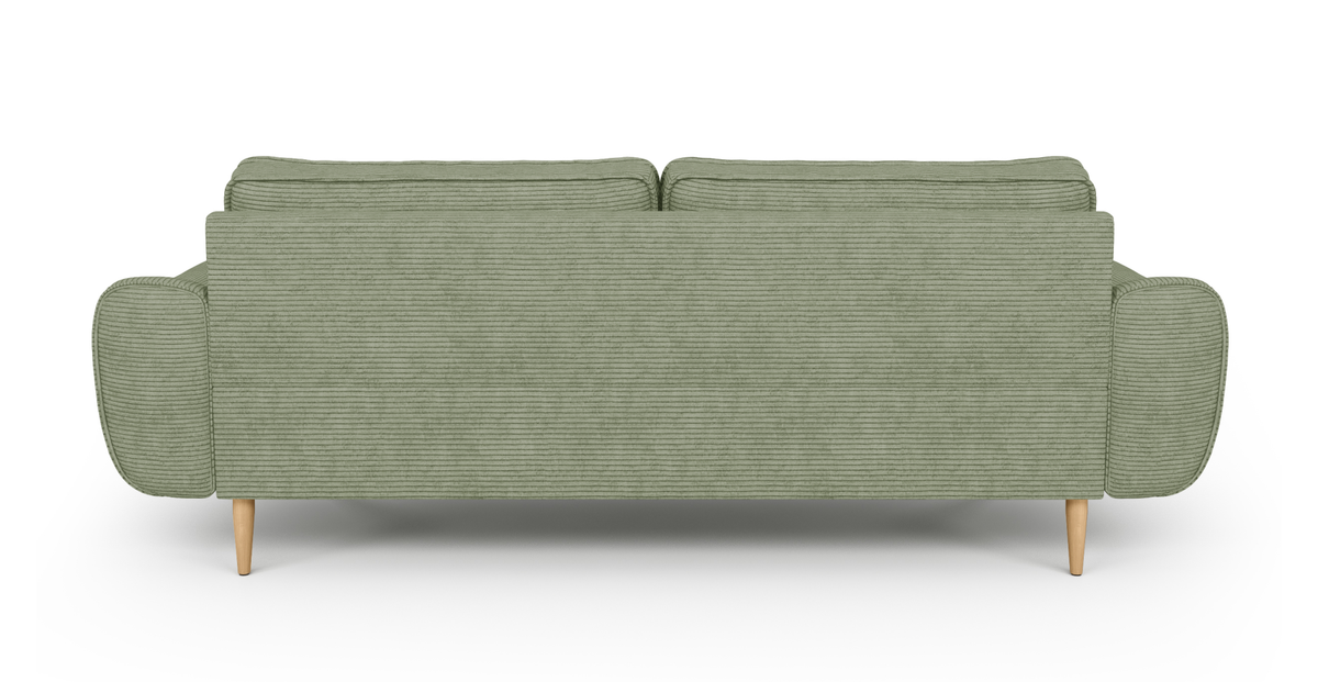 Klem Fildişi Sisli Yeşil 3-3-1 Koltuk Takımı - Doğal Doku & Fitilli Kadife