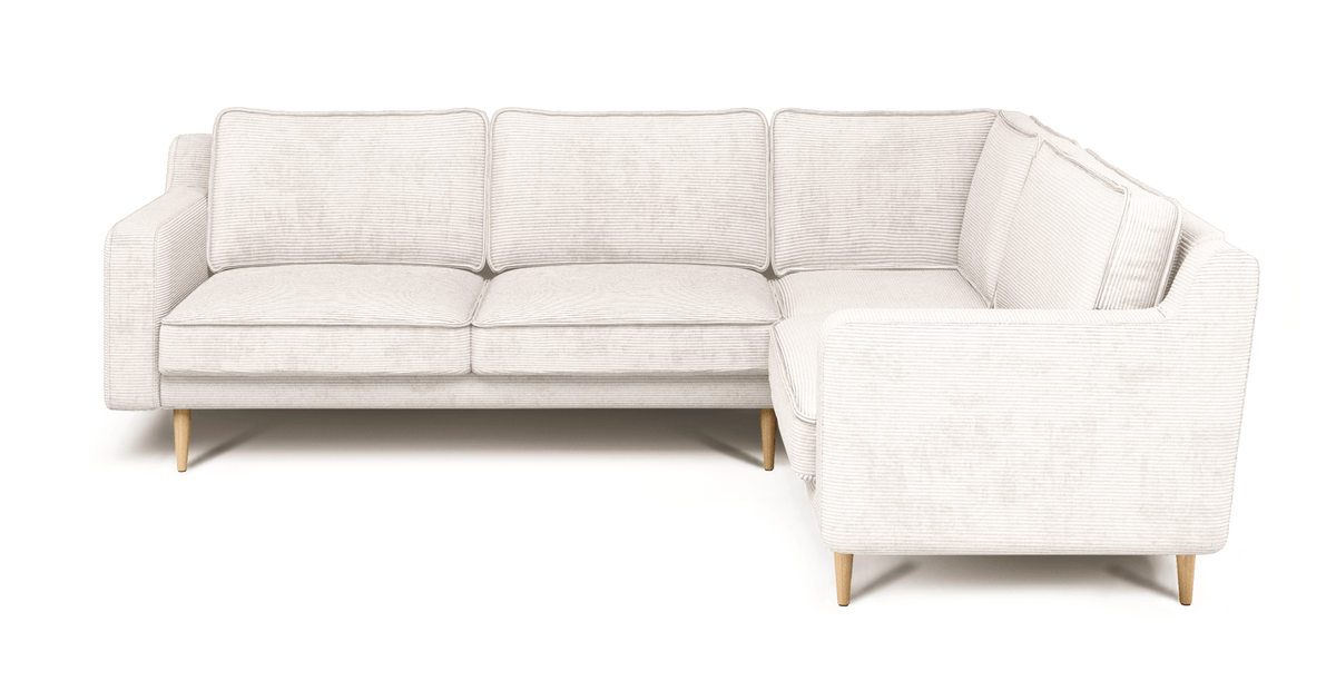 Klem Slim Kemik Köşe ve Puf Small Koltuk Takımı - Fitilli Kadife