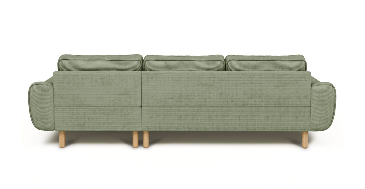 Klem Sisli Yeşil Köşe ve Hardal Levy Berjer Koltuk Takımı - Kadife & Fitilli Kadife