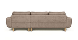 Klem Köşe & Puf ve Fildişi Berjer Koltuk Takımı - Fitilli Kadife & Doğal Doku