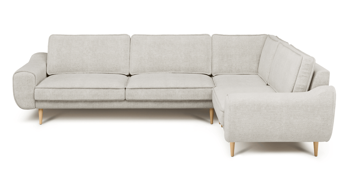 Klem Mermer Gri Köşe Koltuk ve Puf Takımı - Doğal Doku