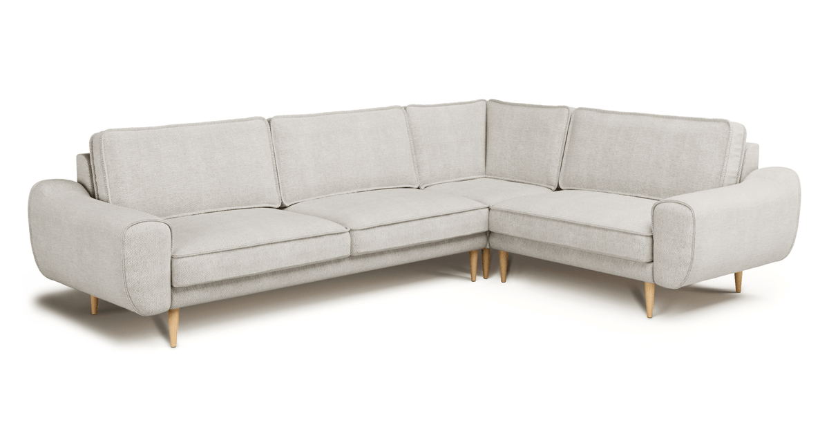 Klem Mermer Gri Köşe Koltuk ve Puf Takımı - Doğal Doku