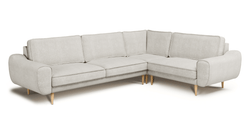 Klem Mermer Gri Köşe Koltuk ve Puf Takımı - Doğal Doku