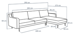 Klem Slim Kiremit Köşe ve Çakıl Tekli Koltuk Takımı - Kadife & Keten