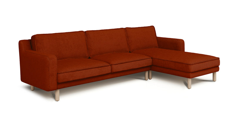 Klem Slim 292 x 171 Köşe Silindir Ahşap Ayak - Fitilli Kadife