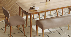 Lyno 97x160 Cm Sabit Yemek Masası Takımı (Bench&4Lü Roa) - Kadife