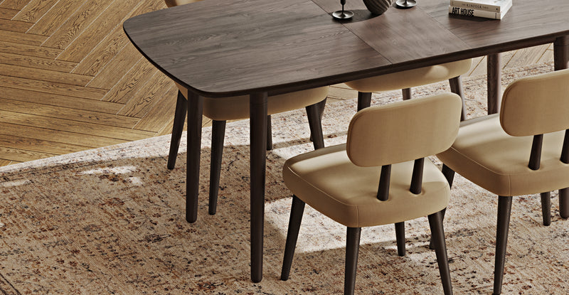 Lyno 77x140 Cm Açılır Yemek Masası Takımı (4 Roa Sandalye) - Performans Kadife