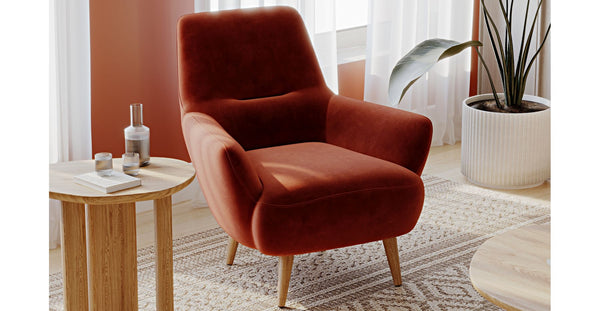 Modsy Berjer Ahşap Ayak - Kadife