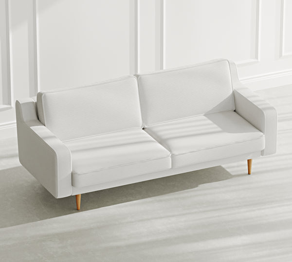 Klem Slim Üçlü Koltuk Ahşap Ayak - Fitilli Kadife