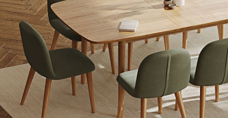 Lyno 97x160 Açılır Yemek Masası Takımı (8 Venn Sandalye) - Kadife