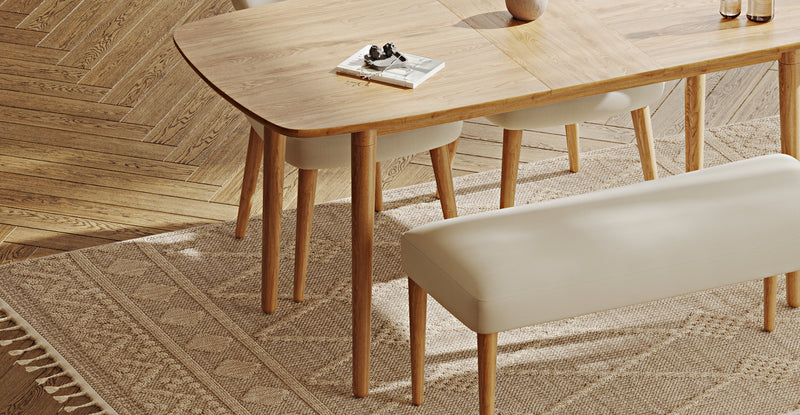 Lyno 77x140 Cm Açılır Yemek Masası Takımı (Roa Bench & 2 Roa Sandalye) - Performans Kadife