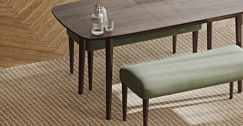 Lyno 77x140 Cm Açılır Yemek Masası Takımı (2 Roa Bench) - Kadife