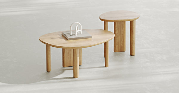 Mandel Masif Meşe İkili Orta Sehpa Takımı Small