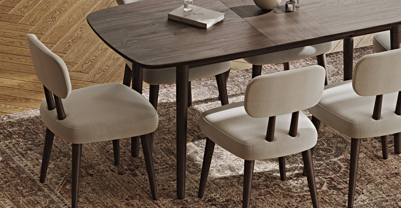 Lyno 77x140 Cm Açılır Yemek Masası Takımı (6 Roa Sandalye) - Performans Keten