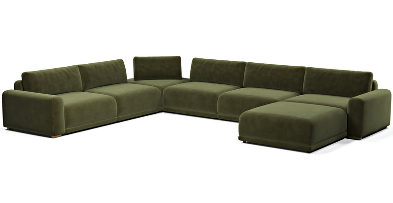 Carle 339 x 444 Köşe Çift Kollu ve Puf - Kadife