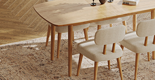 Lyno 77x140 Cm Açılır Yemek Masası Takımı (4 Roa Sandalye) - Bukle