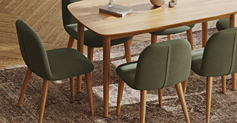 Lyno 77x140 Sabit Yemek Masası Takımı (6 Venn Sandalye) - Kadife