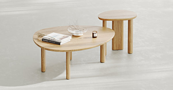 Mandel Masif Meşe İkili Orta Sehpa Takımı Large