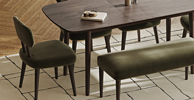 Lyno 77x140 Cm Açılır Yemek Masası Takımı (Roa Bench & 4 Roa Sandalye) - Performans Keten