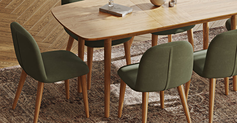 Lyno 77x140 Açılır Yemek Masası Takımı (6 Venn Sandalye) - Kadife