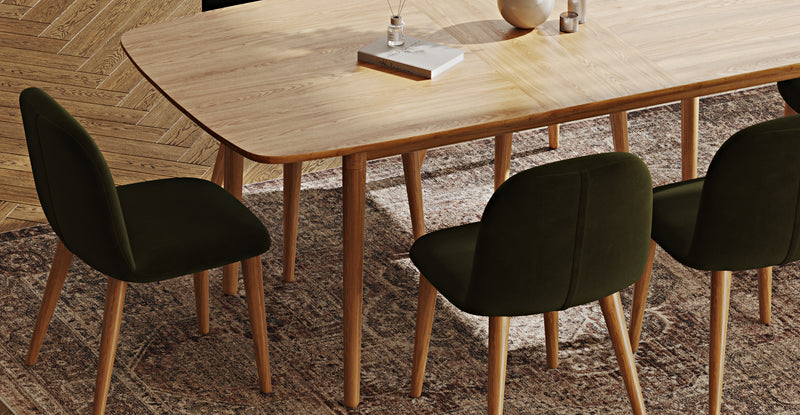 Lyno 77x140 Cm Açılır Yemek Masası Takımı (6 Roa Sandalye) - Doğal Doku