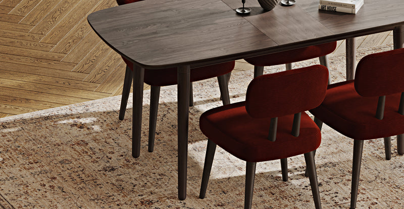 Lyno 77x140 Cm Açılır Yemek Masası Takımı (4 Roa Sandalye) - Fitilli Kadife