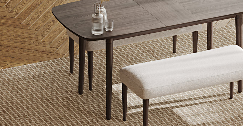 Lyno 77x140 Cm Açılır Yemek Masası Takımı (2 Roa Bench) - Keten