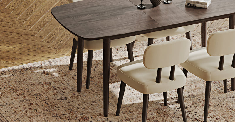Lyno 77x140 Cm Açılır Yemek Masası Takımı (4 Roa Sandalye) - Performans Kadife
