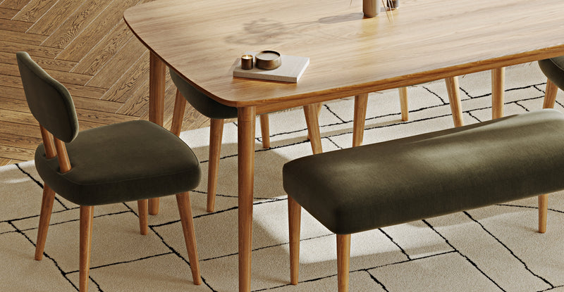 Lyno 97x160 Cm Sabit Yemek Masası Takımı (Bench&4Lü Roa) - Performans Keten