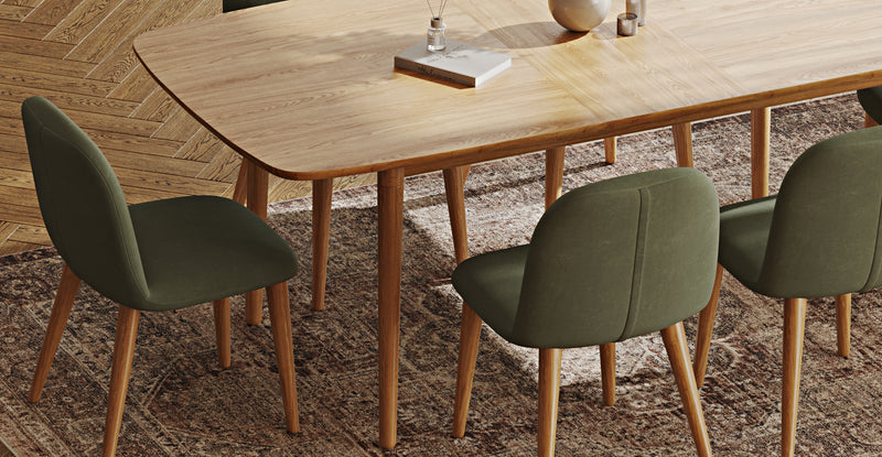 Lyno 97x160 Açılır Yemek Masası Takımı (6 Venn Sandalye) - Kadife